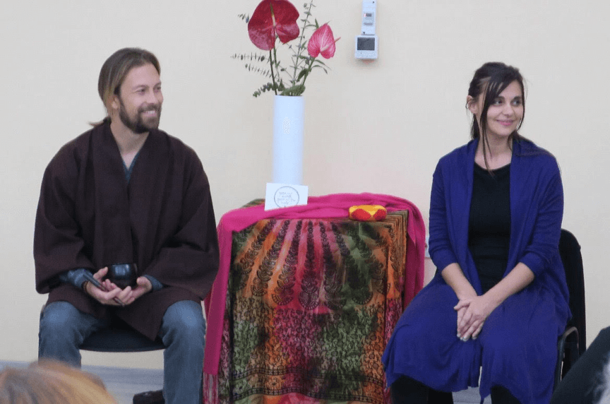 Man and woman sitting