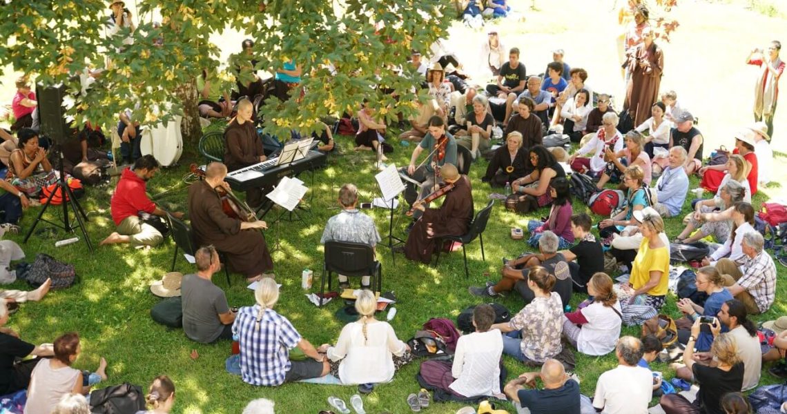 People gathering at 21 day retreat to listen to music