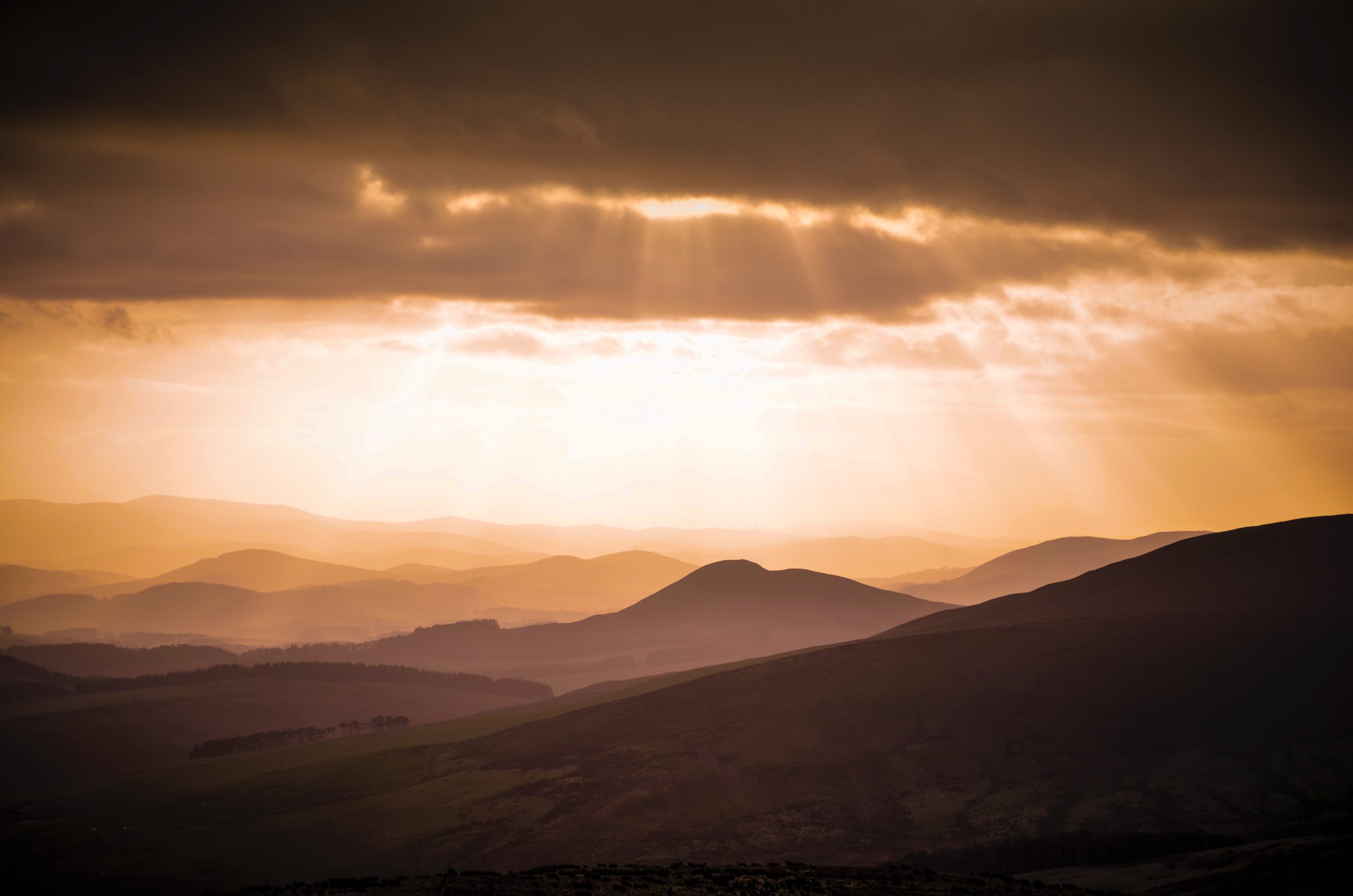 Sunset over mountains