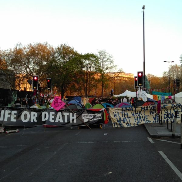 Marble Arch with banners