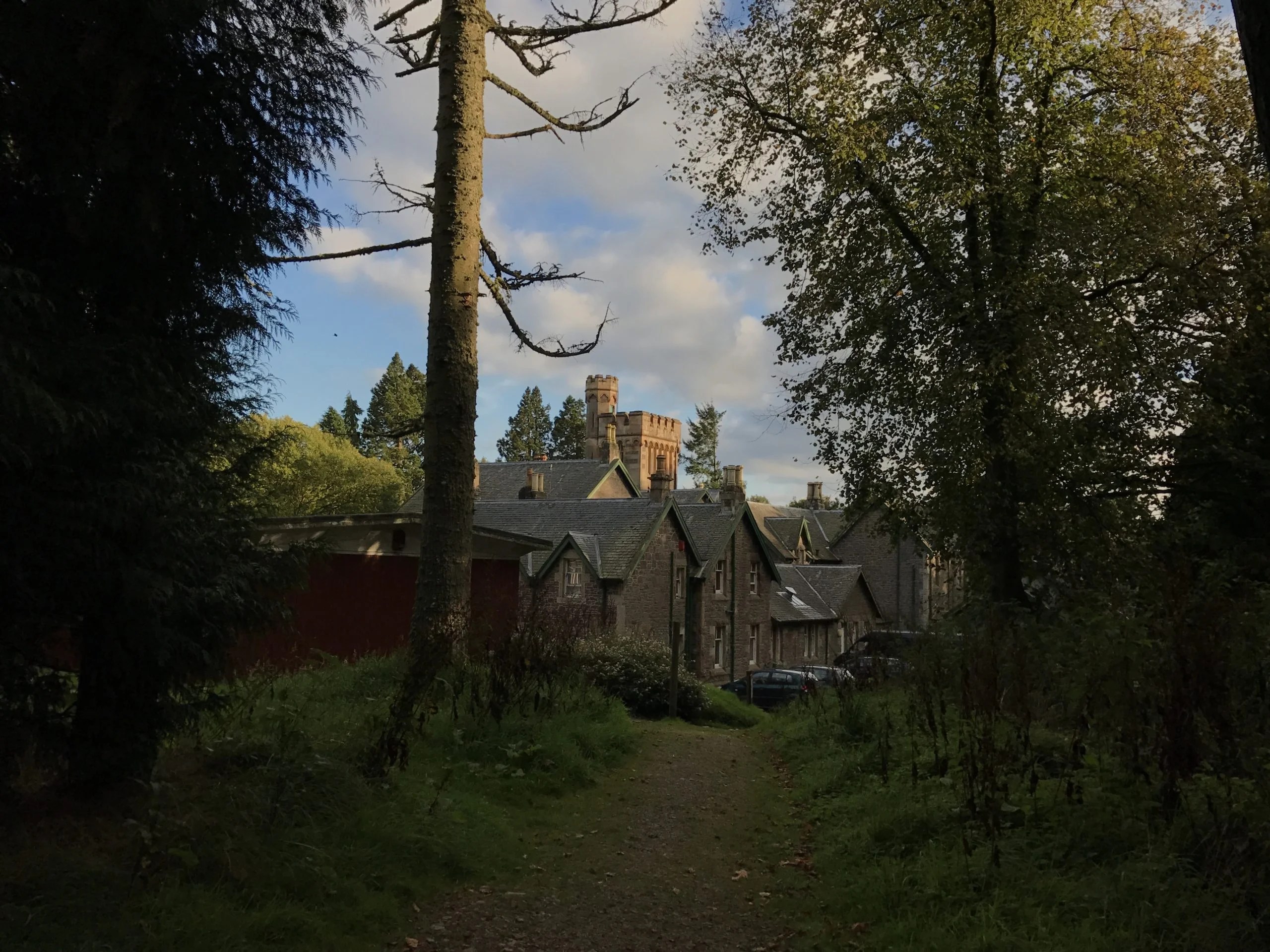 Path through trees to Wiston Lodge