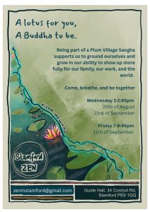Stamford Zen poster with dates listed