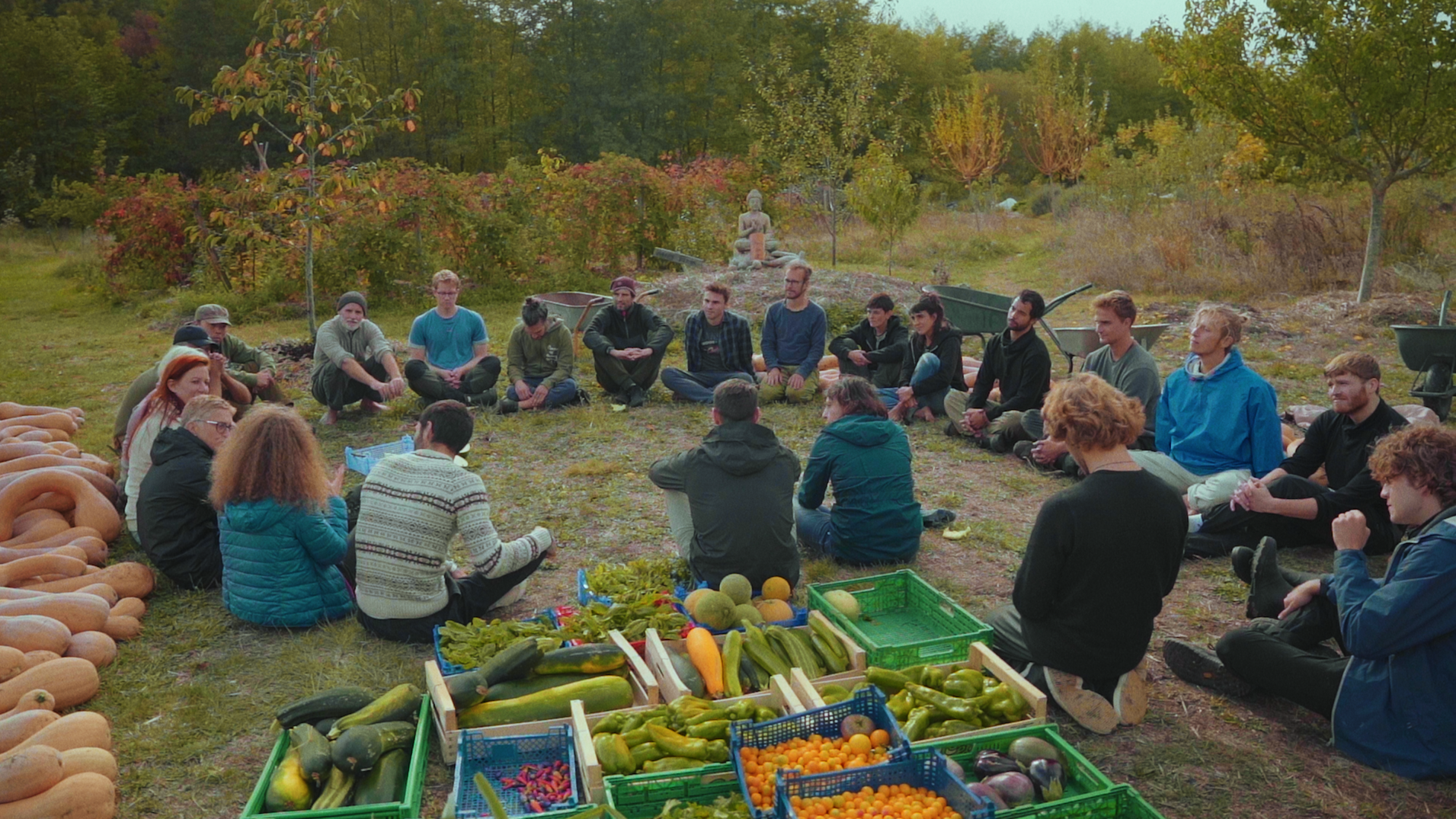 People on Plum Village Happy Farm
