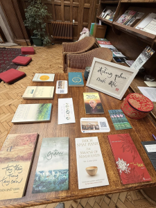 Table with sangha books