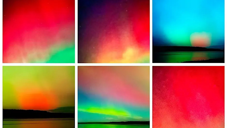 Six bright multi-coloured rectangles.